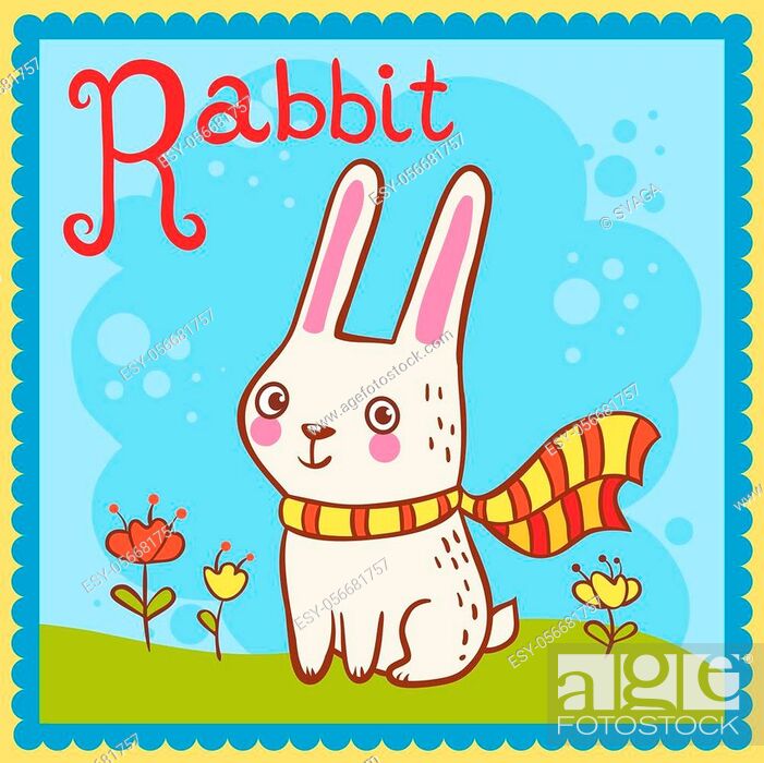 Illustrated alphabet letter R and rabbit. Vector picture with cartoon  animals, Stock Vector, Vector And Low Budget Royalty Free Image. Pic.  ESY-056681757 | agefotostock