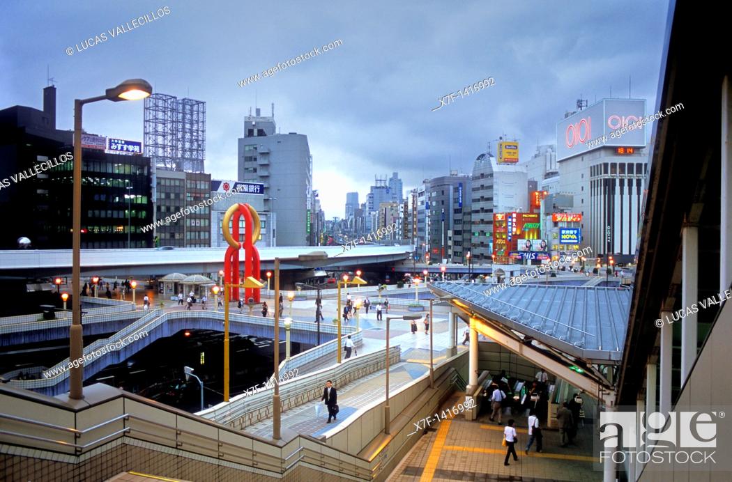 Stock Photo: Ueno  Street near Ueno station subway Tokyo city, Japan, Asia.