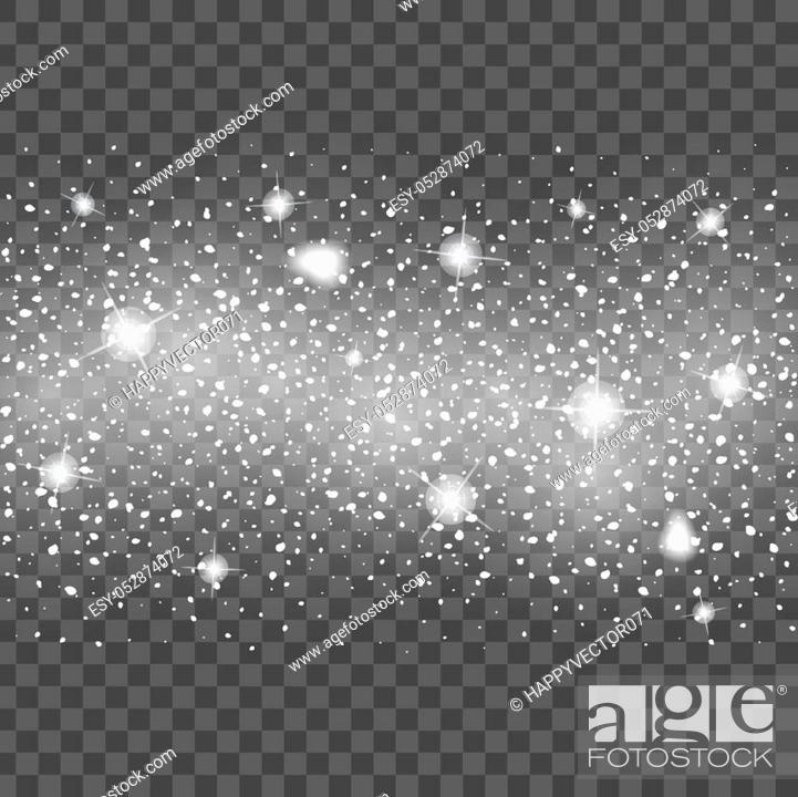 Stock Vector: Abstract creative christmas falling snow isolated on background. Vector illustration clipart art for Xmas holiday decoration.