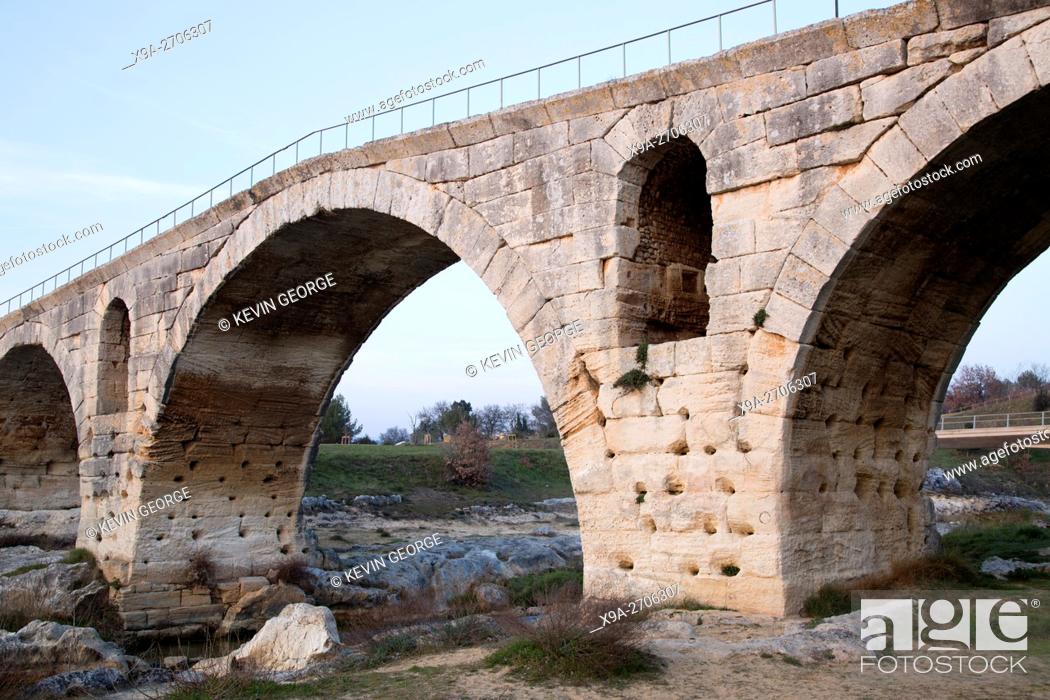 Stock Photo: Julian Bridge, Bonnieux Village; Provence, France.