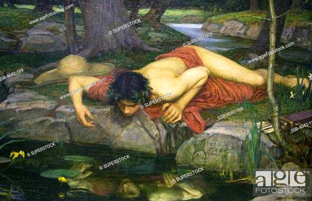 Stock Photo: Detail of Echo and Narcissus by John William Waterhouse painted 1903.