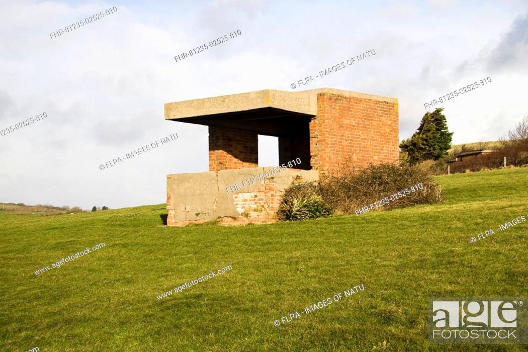 Stock Photo: Remains of World War Two observation building, Osmington, Dorset, England, november.