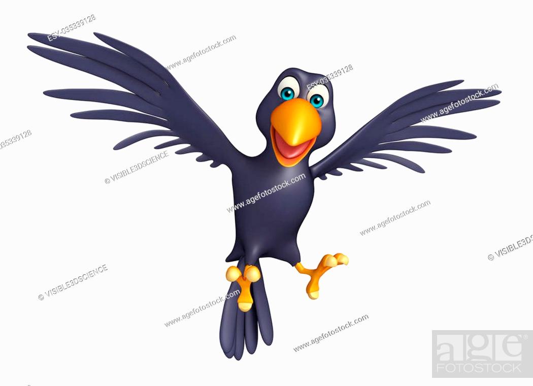 3d rendered illustration of flying Crow cartoon character, Stock Photo,  Picture And Low Budget Royalty Free Image. Pic. ESY-035339128 | agefotostock