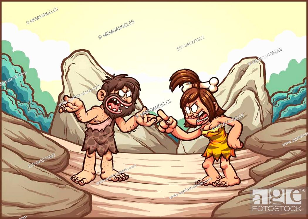 Cartoon caveman couple arguing. Vector clip art illustration with simple  gradients, Stock Vector, Vector And Low Budget Royalty Free Image. Pic.  ESY-045271822 | agefotostock