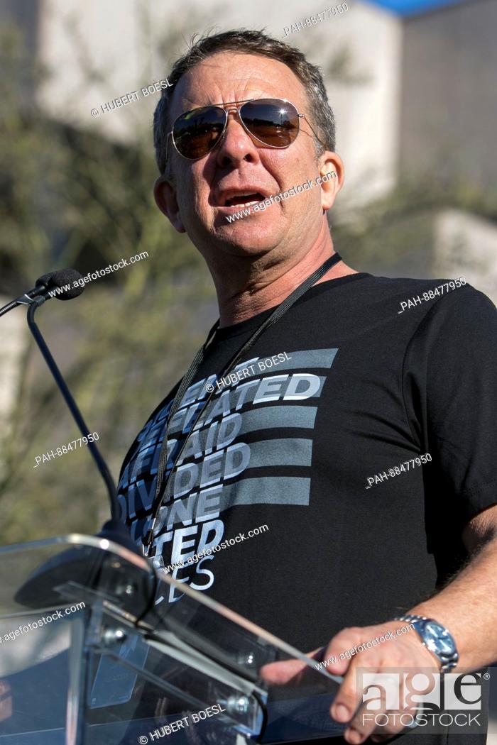 Stock Photo: CEO Jeremy Zimmer attends United Talent Agency's United Voices Rally against Donald Trump's politics at UTA Plaza in Beverly Hills, Los Angeles USA.
