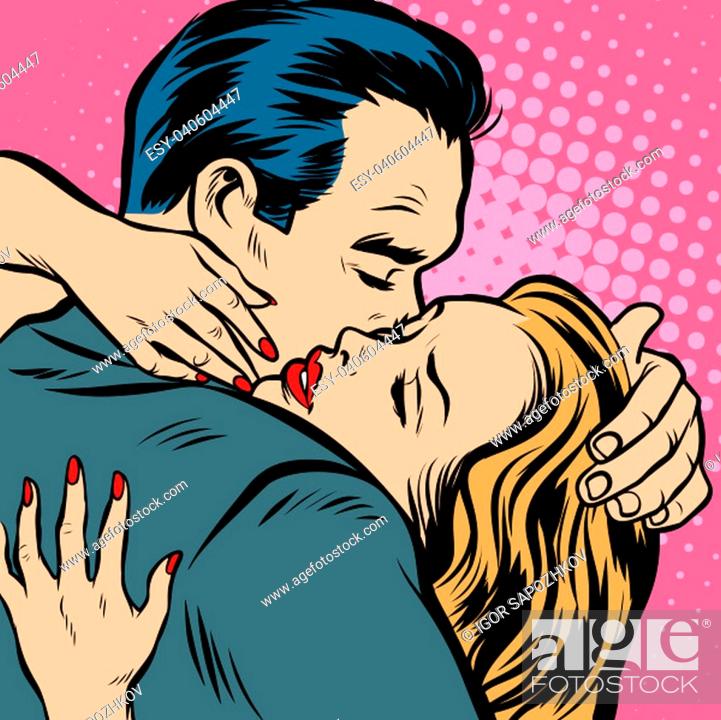 Man and woman hugs, love and romance. Comic cartoon pop art retro vector  illustration drawing, Stock Photo, Picture And Low Budget Royalty Free  Image. Pic. ESY-040604447 | agefotostock