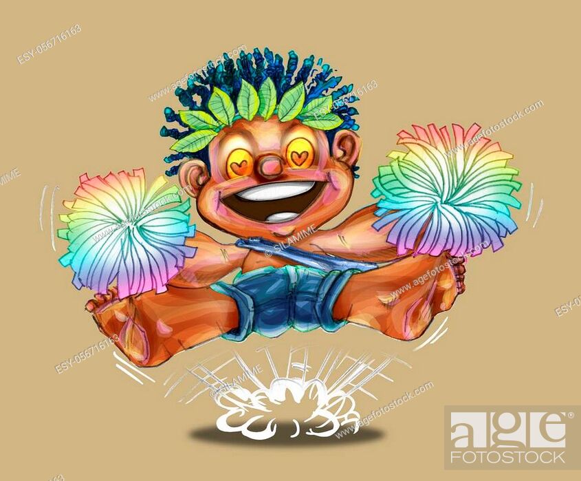 Cheerleader cheer up to fighting of sport games cartoon character design  cute acting pencil sketch..., Stock Photo, Picture And Low Budget Royalty  Free Image. Pic. ESY-056716163 | agefotostock