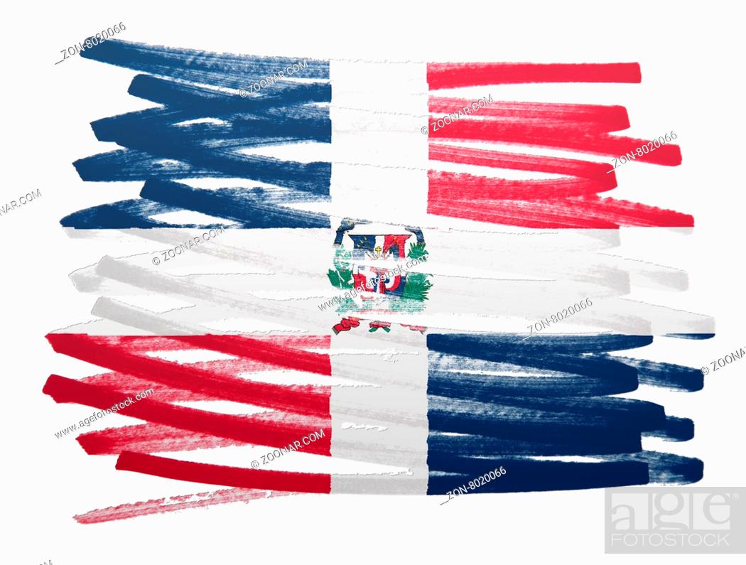 Stock Photo: Flag illustration made with pen - Dominican Republic.