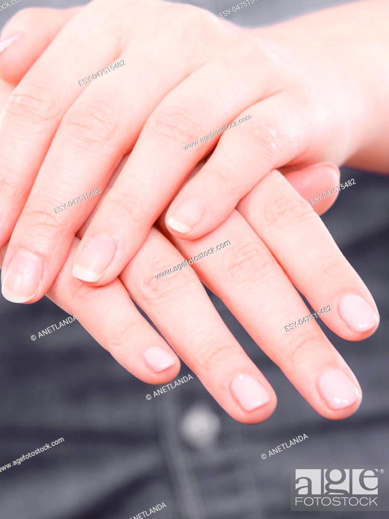 Manicure and hygiene concept. Part body casual woman presents hands  fingers, Stock Photo, Picture And Low Budget Royalty Free Image. Pic.  ESY-047515482 | agefotostock