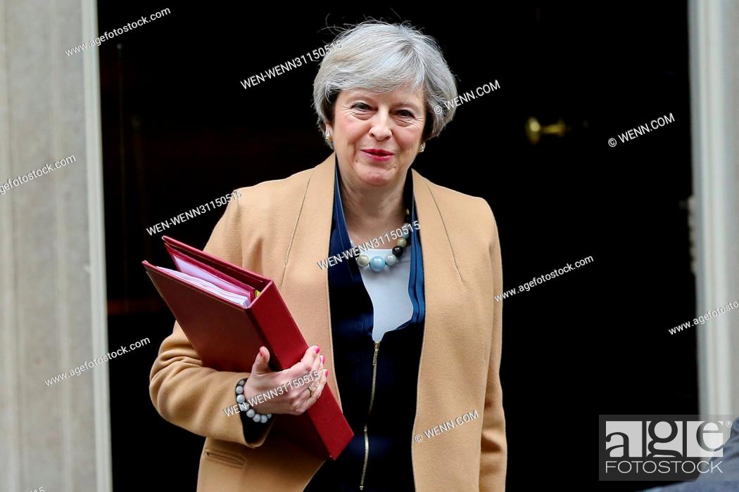 Stock Photo: Prime minister Theresa May leaves Downing Street for Prime Minister's Questions Featuring: Theresa May Where: London, United Kingdom When: 08 Mar 2017 Credit:.