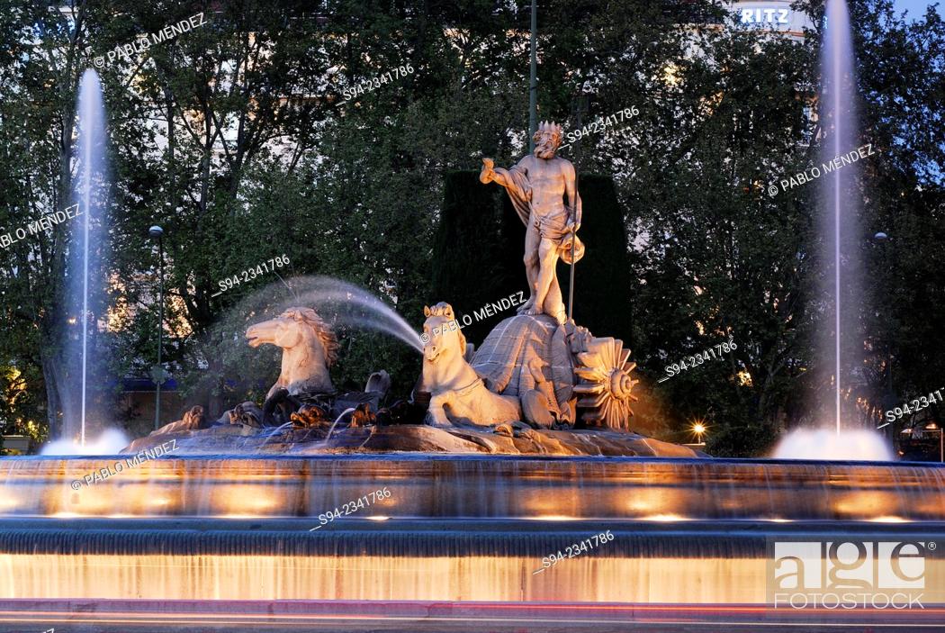 Stock Photo: Canovas del Castillo or Neptuno square in Madrid, Spain.