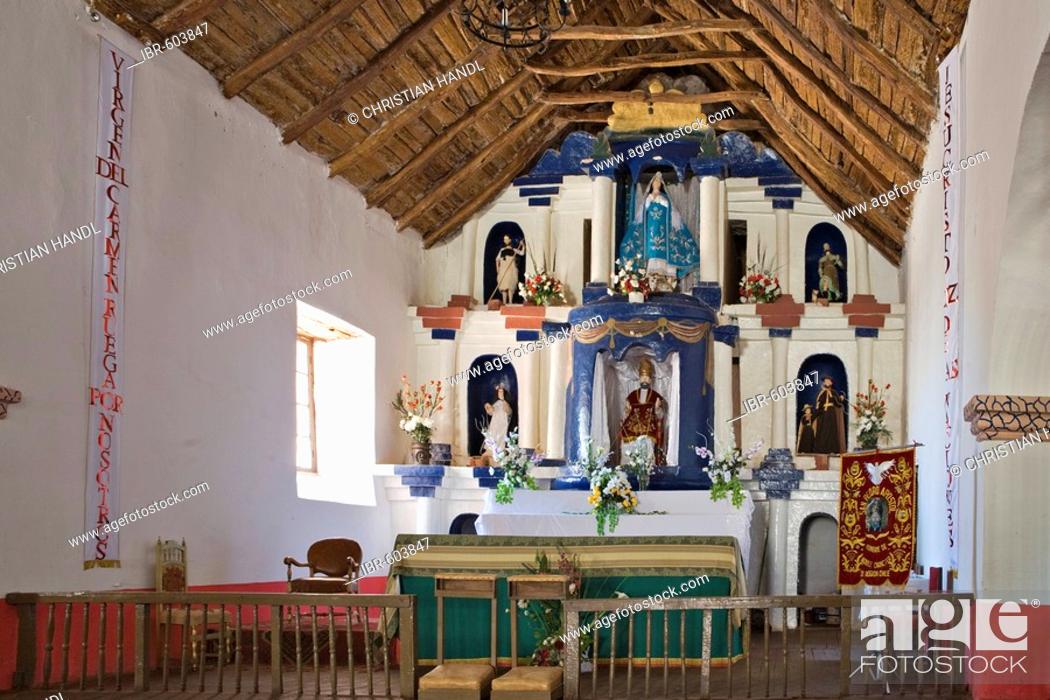 Altar, Iglesia San Pedro church in San Pedro de Atacama, Región de  Antofagasta, Chile, South America, Foto de Stock, Imagen Derechos  Protegidos Pic. IBR-603847 | agefotostock
