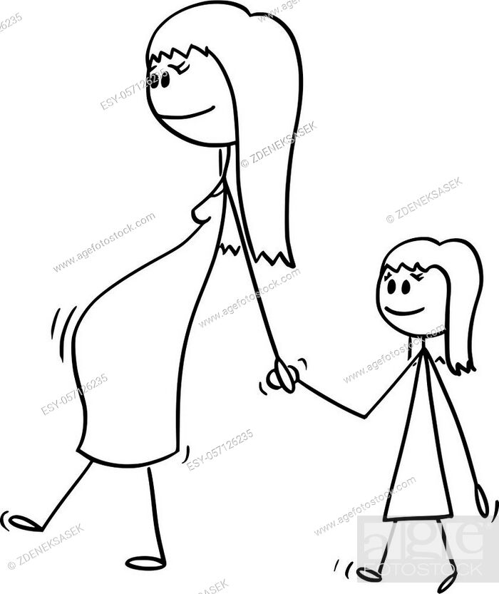 Vector cartoon stick figure drawing conceptual illustration of pregnant  woman or mom or mother..., Stock Vector, Vector And Low Budget Royalty Free  Image. Pic. ESY-057126235 | agefotostock