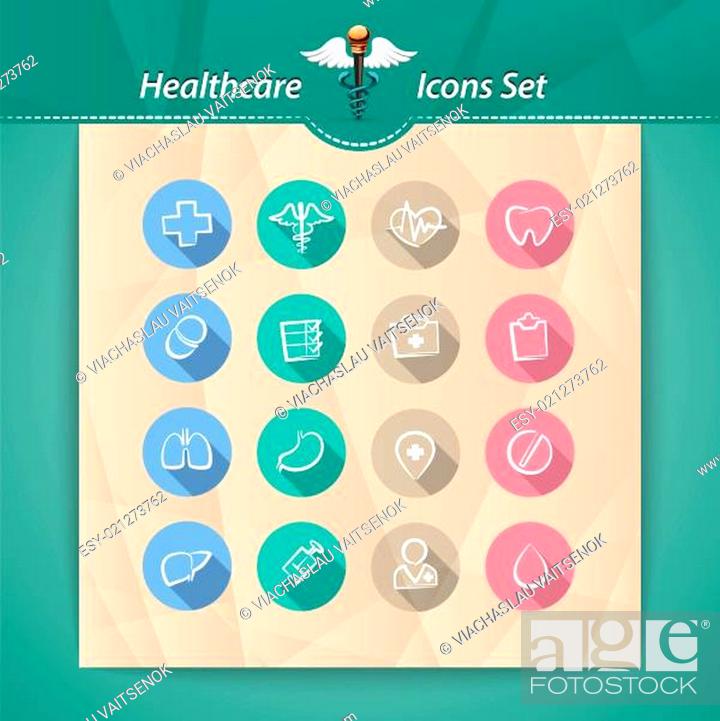 Stock Photo: Healthcare Flat Icons Set.