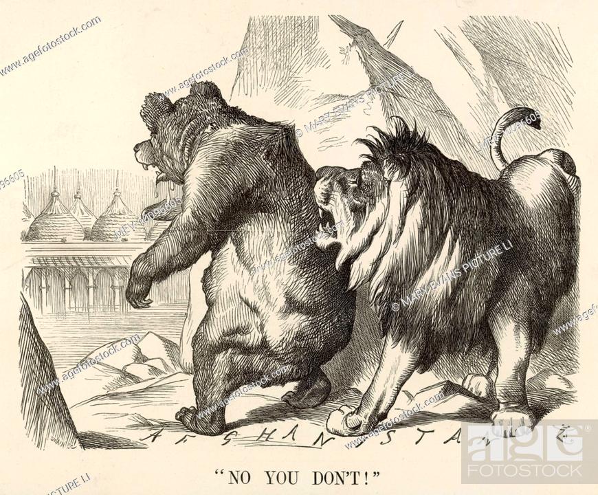 NO YOU DON'T' The British Lion warns the Russian Bear from attacking  Afghanistan, Stock Photo, Photo et Image Droits gérés. Photo MEV-10096605 |  agefotostock