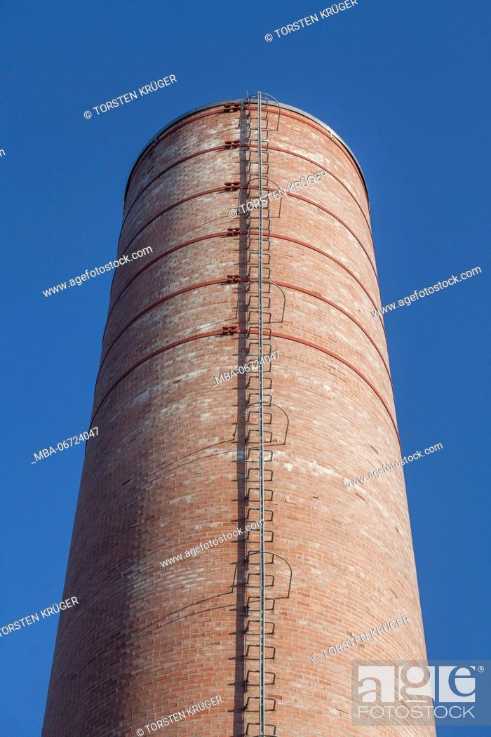 Stock Photo: Brick factory chimney, industrial monument Nordwolle, Delmenhorst, Lower Saxony, Germany, Europe.