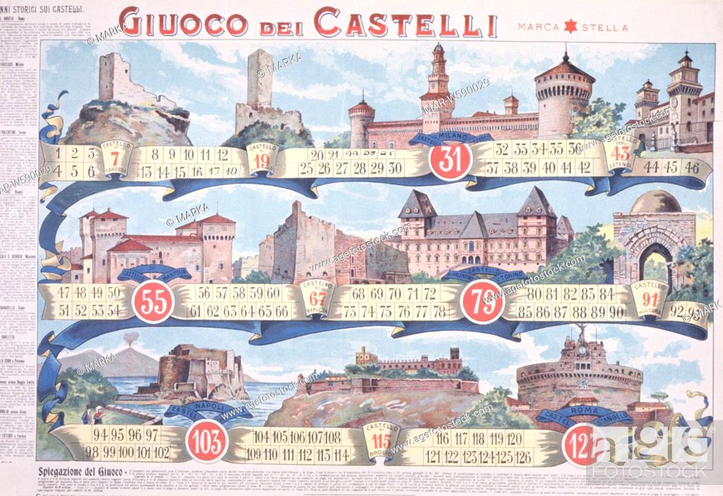Stock Photo: giuoco dei castelli, game of the cstles, 1920-30.