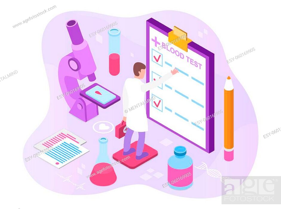Blood test and laboratory research blood samples. Sampling of material,  Stock Vector, Vector And Low Budget Royalty Free Image. Pic. ESY-060169905  | agefotostock