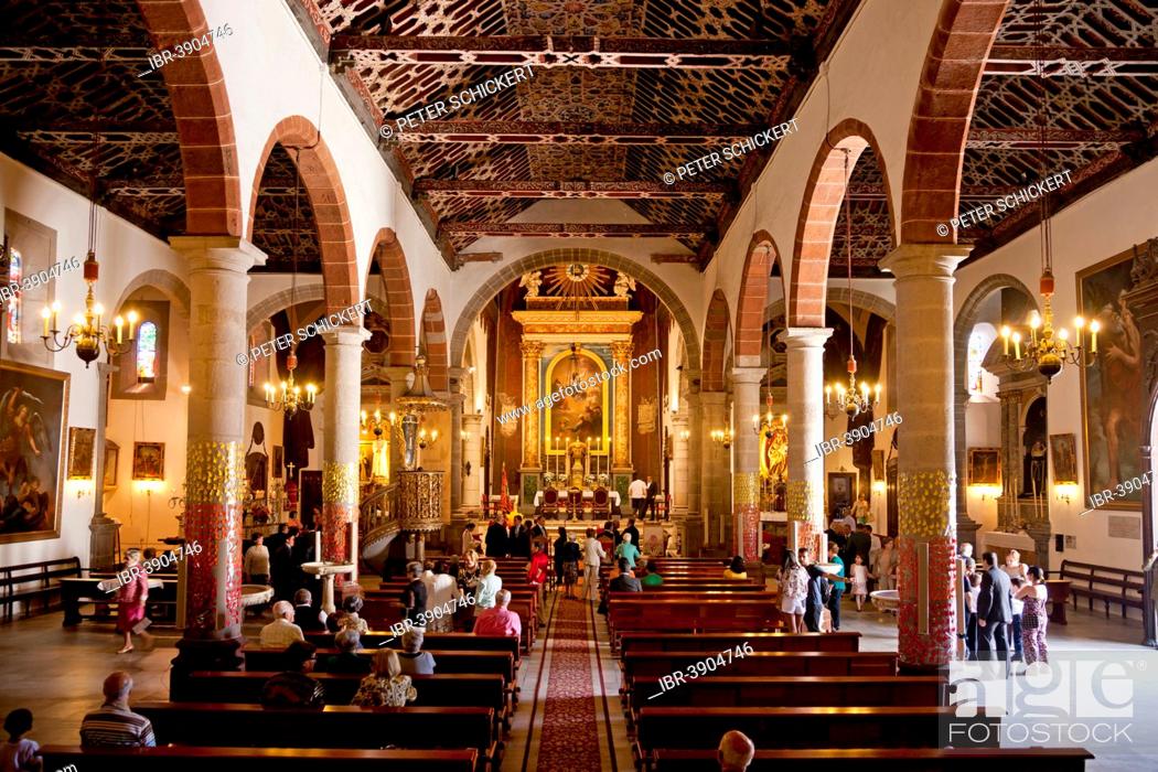 Interior of Iglesia Matriz de El Salvador church, Santa Cruz de La Palma,  La Palma, Canary Islands, Stock Photo, Picture And Rights Managed Image.  Pic. IBR-3904746 | agefotostock