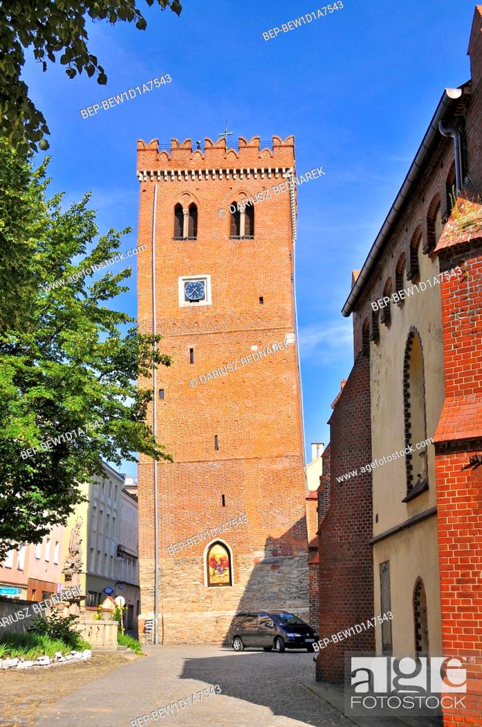 Stock Photo: Leaning Tower. Zabkowice Slaskie, Lower Silesian Voivodeship, Poland.