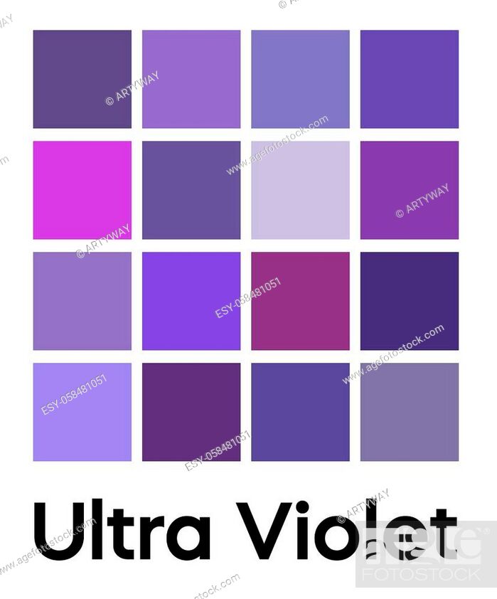 Vector: Palette of ultra violet tones. Purple color template. Shades of lilac color. Vector colored pattern for textiles and interior design.