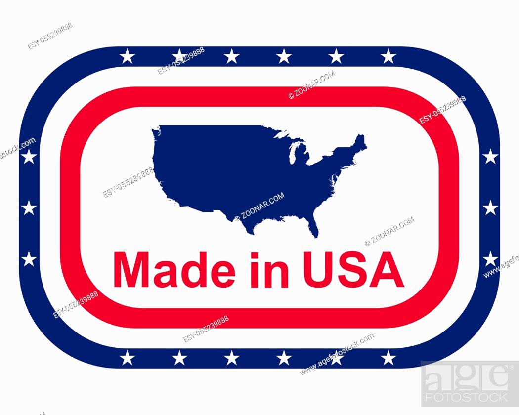 Stock Photo: Qualitätssiegel Made in USA - Quality seal made in USA.