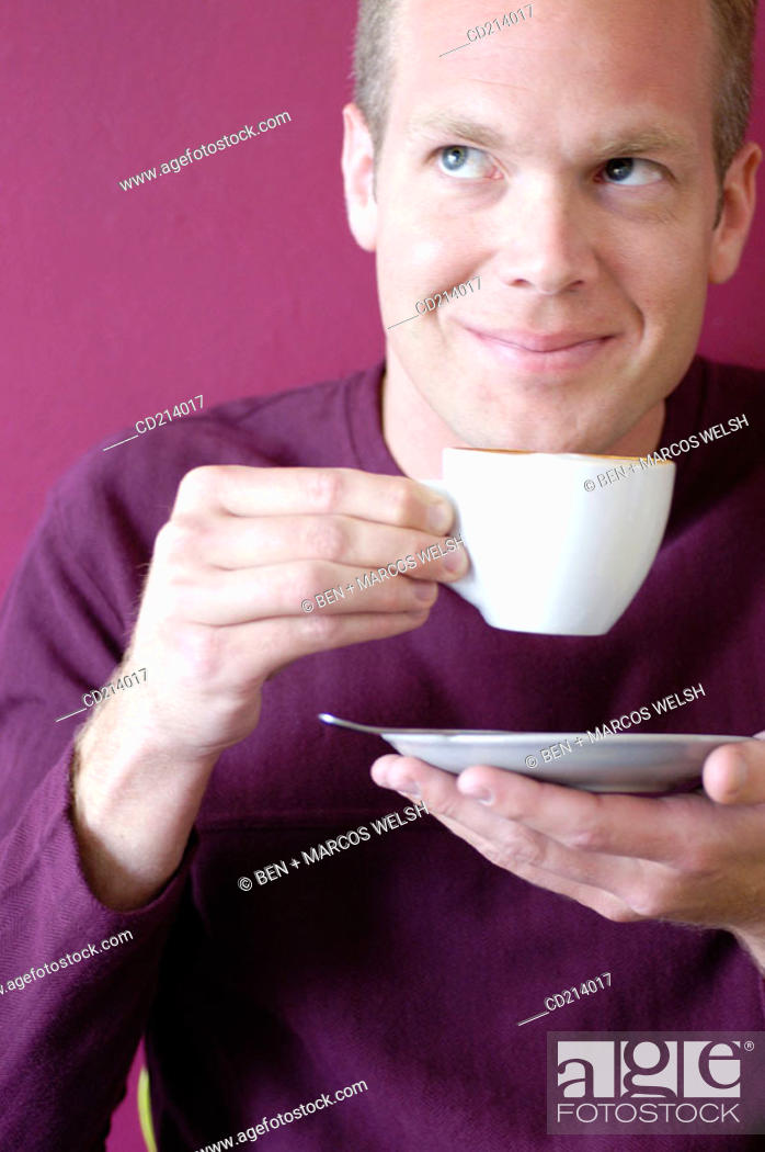 Stock Photo: Man having coffee.