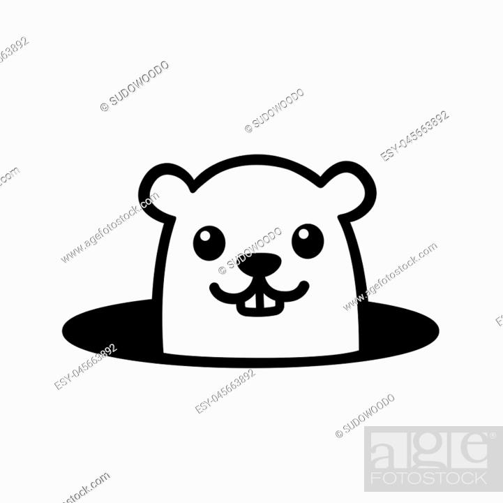 Cute cartoon marmot looking from hole in ground. Groundhog Day  illustration, Stock Vector, Vector And Low Budget Royalty Free Image. Pic.  ESY-045663892 | agefotostock