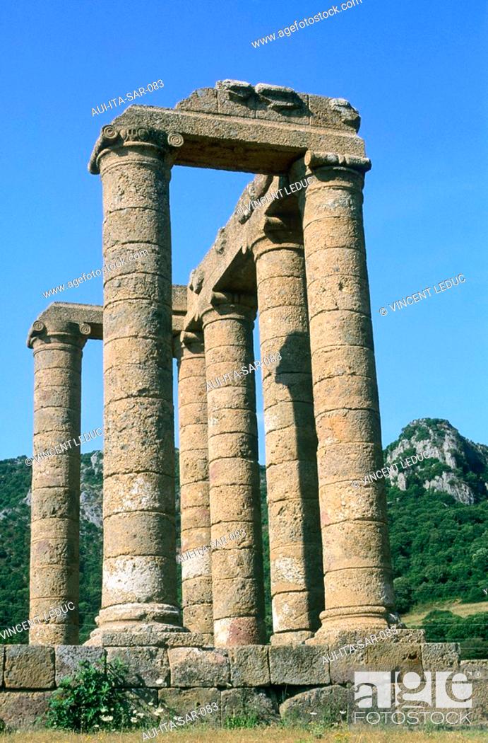 Stock Photo: Italy - Sardinia - South Region - Fluminimaggiore - Temple of Antas.