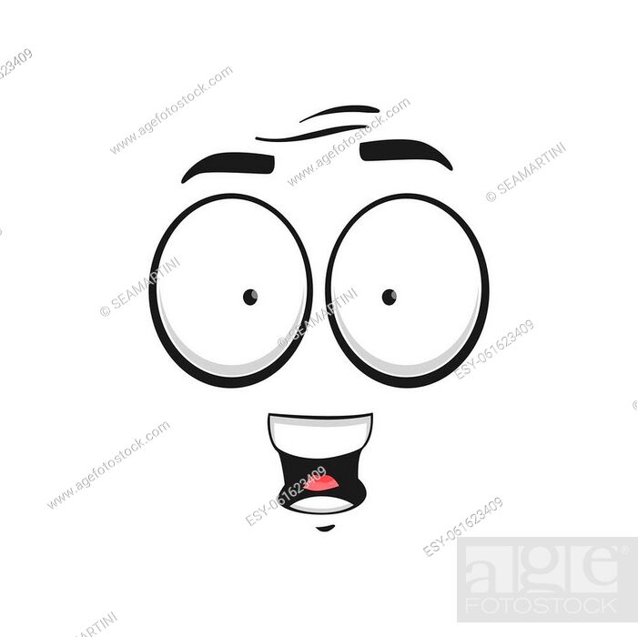 Cartoon face vector icon, surprised or shocked funny emoji, Stock Vector,  Vector And Low Budget Royalty Free Image. Pic. ESY-061623409 | agefotostock