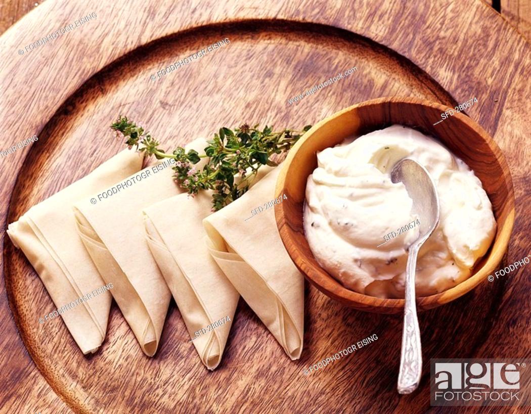 Stock Photo: Briouats with soft cheese, Morocco.