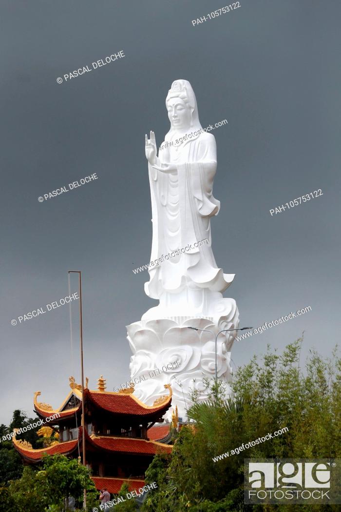 Stock Photo: Chua Ho Quoc pagoda. Goddess of Mercy, Avalokitesvara Bodhisattva statue. Phu Quoc. Vietnam. | usage worldwide. - Duong Dong Duong To/Phu Quoc/Vietnam.