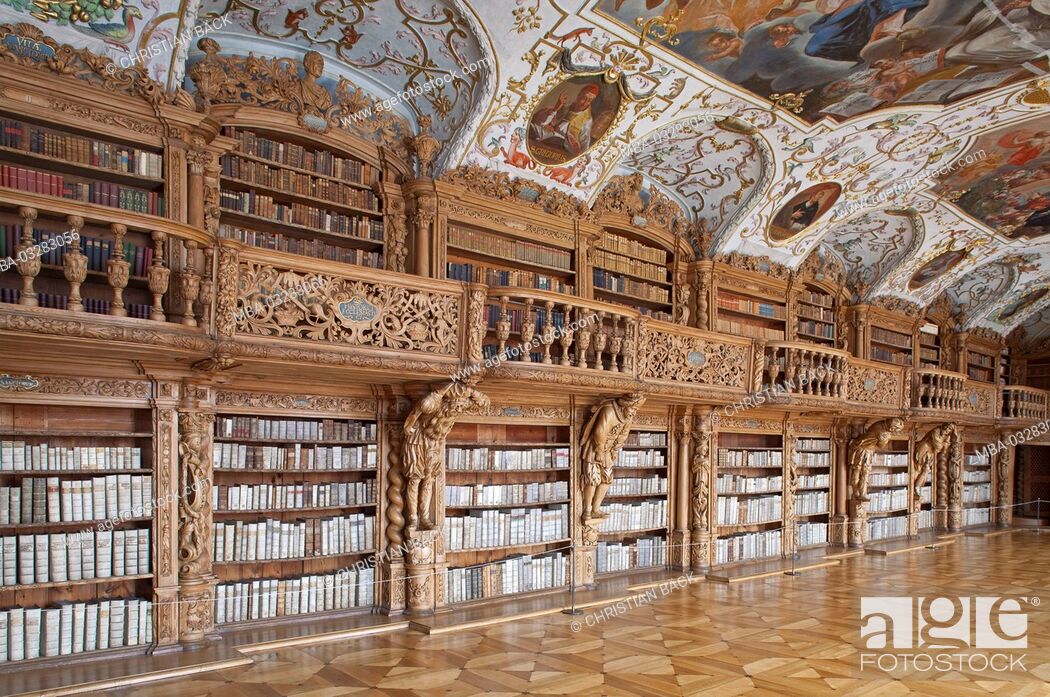 Stock Photo: abbey library to Waldsassen, Upper Palatinate, Bavaria, Germany,.
