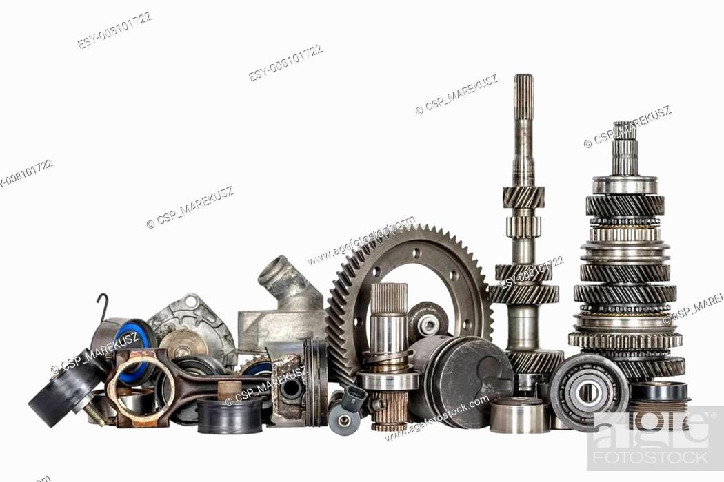 Stock Photo: Set of various car parts.