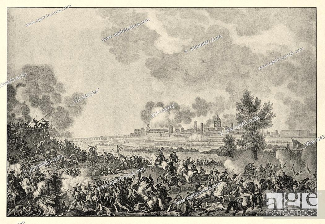 Stock Photo: The Battle of Saint-Georges, September 15, 1796. History of France, old engraved illustration image from the book Histoire contemporaine par l'image 1872.