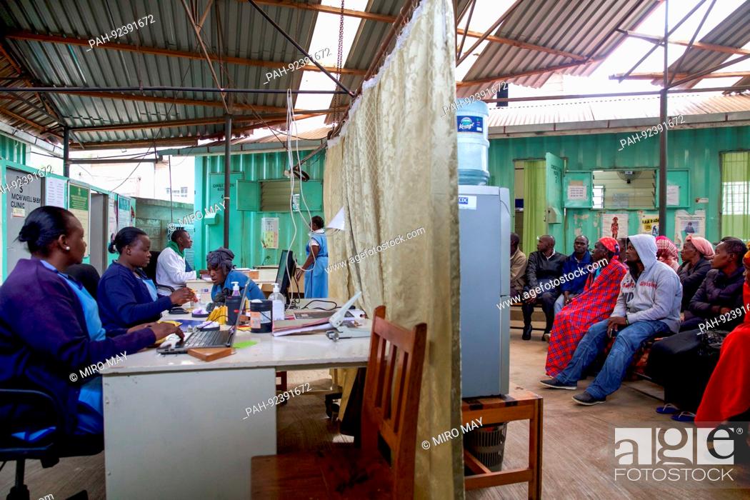 Stock Photo: Mathare is a collection of slums in Nairobi, Kenya. The walk-in clinic run by the NGO German Doctors is the only medical facility for thousands of people.