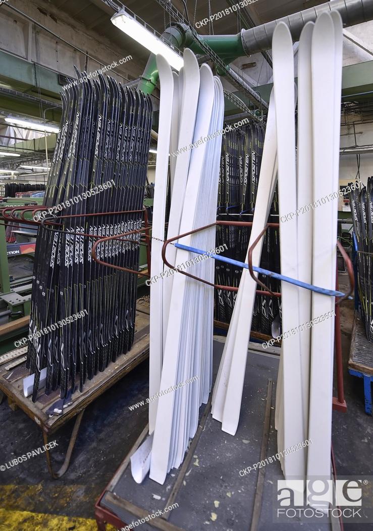 Stock Photo: A part of a production plant of the Sporten ski manufacturer is seen in Nove Mesto na Morave, Czech Republic, on October 10, 2018.
