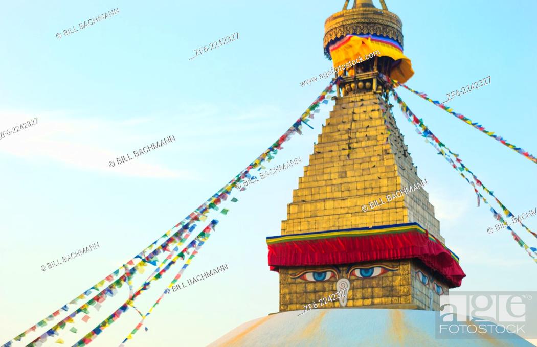 Stock Photo: Kathmandu Nepal Boudhanath Stupa at the famous religious temple.