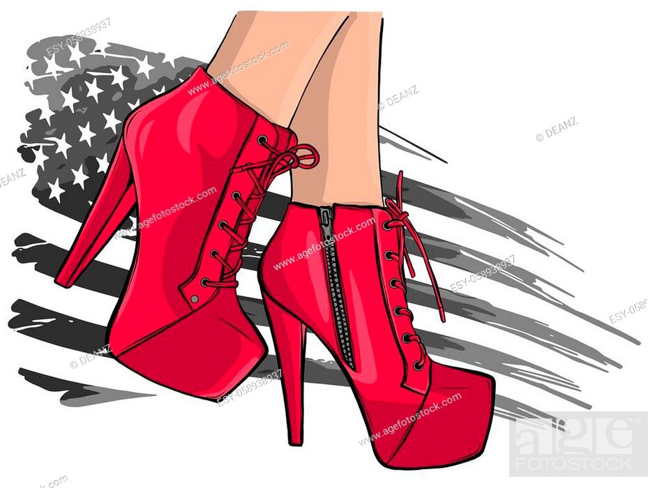 Premium Vector | High heels outline style vector design element illustration