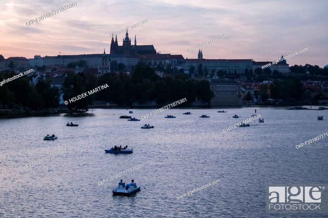 Stock Photo: The Prague Castle and Vltava River in the heart of Europe, Czech Republic, on July 18, 2018. (CTK Photo/Martina Houdek).