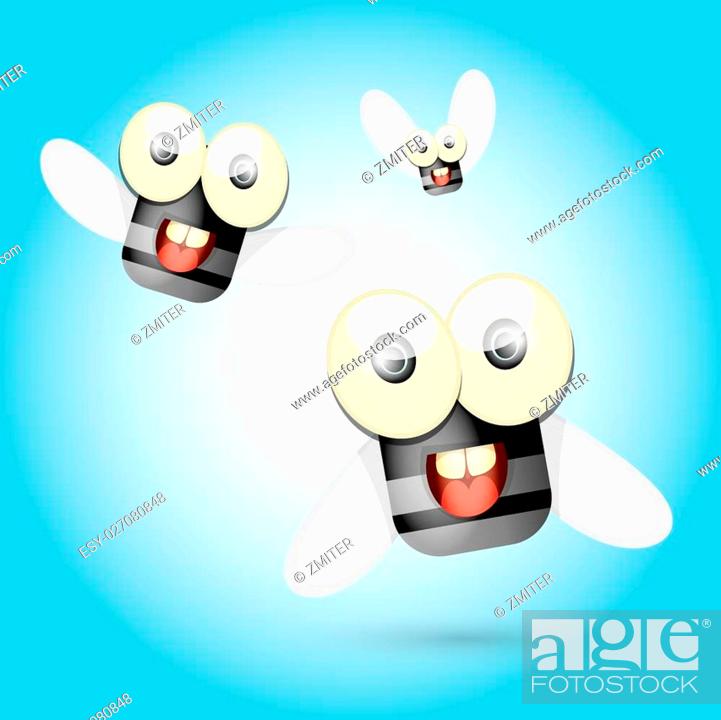cartoon cute bright fly insect with big googly eyes and a protruding  proboscis, Stock Vector, Vector And Low Budget Royalty Free Image. Pic.  ESY-027080848 | agefotostock