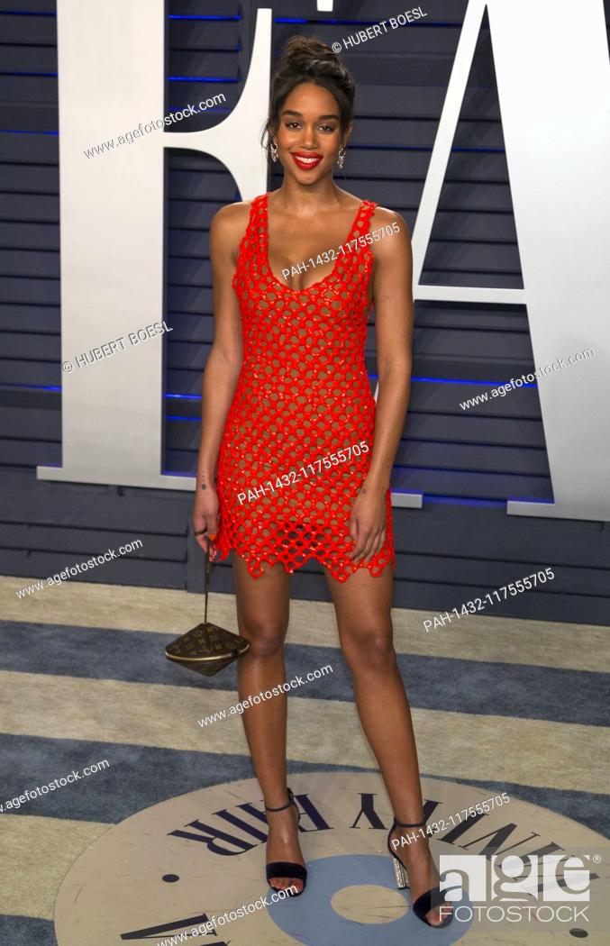 Stock Photo: Laura Harrier attends the Vanity Fair Oscar Party at Wallis Annenberg Center for the Performing Arts in Beverly Hills, Los Angeles, USA, on 24 February 2019.