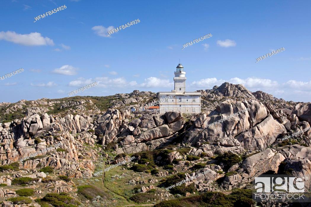 Stock Photo: Lighthouse of Capo Testa, Santa Teresa Gallura, Sardinia, Italy.