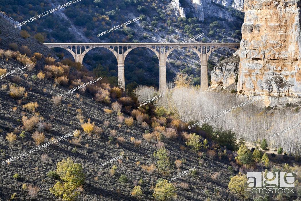 Photo de stock: Viaduct in Riaza gorge. Segovia. Castilla Leon. Spain. Europe.