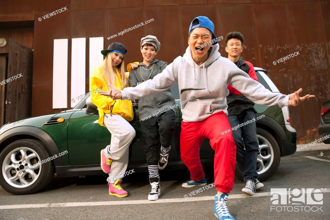 Stock Photo: Hip-hop style of young people in breakdance.