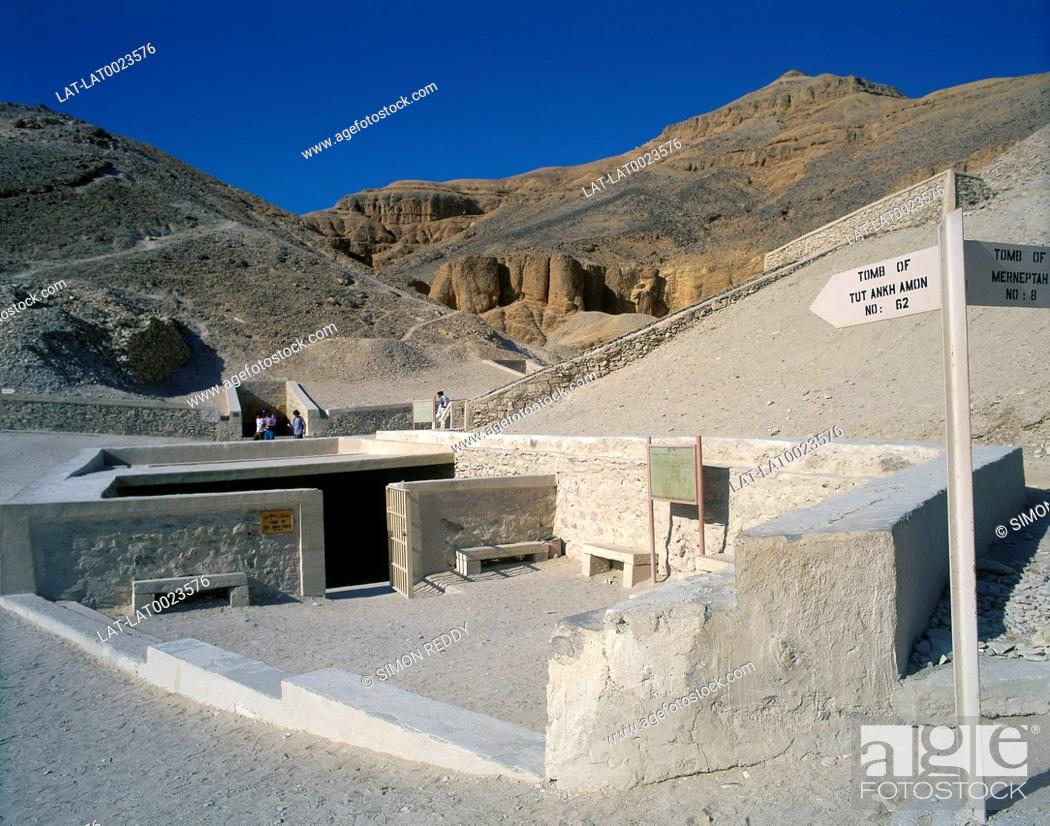 Stock Photo: Valley of the Kings. Entrance to Tutankhamon tomb.