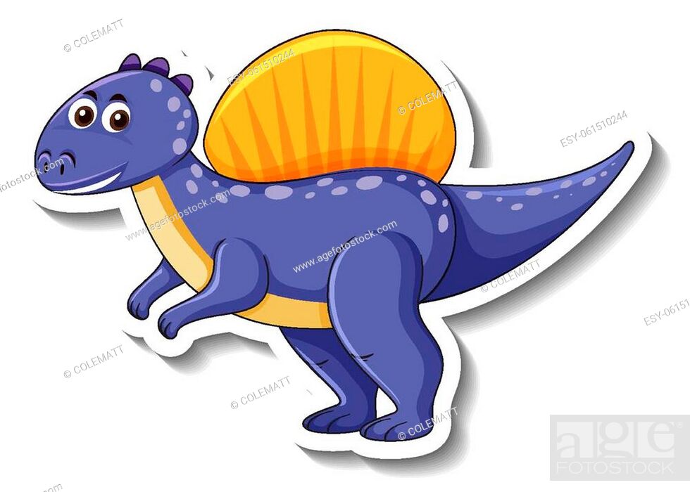 A sticker template with cute dinosaur cartoon character isolated  illustration, Stock Vector, Vector And Low Budget Royalty Free Image. Pic.  ESY-061510244 | agefotostock