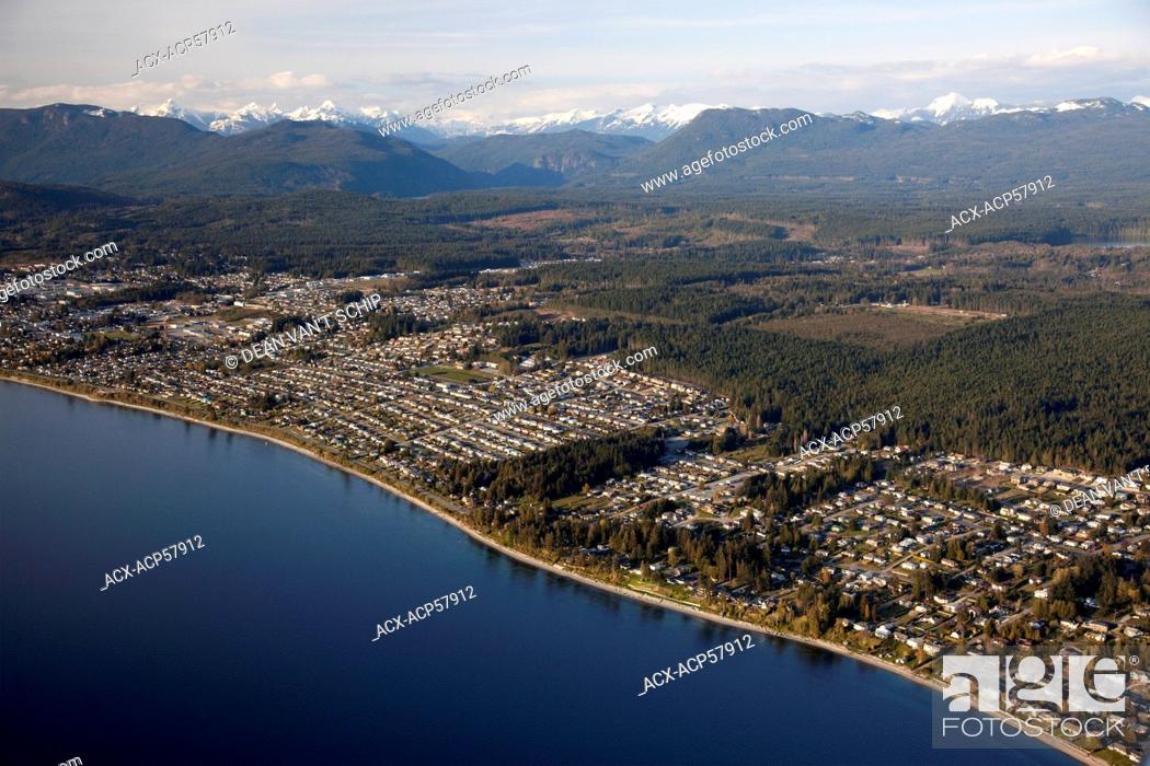 Stock Photo: Westview, Marine Avenue, Powell River, British Columbia, Canada.