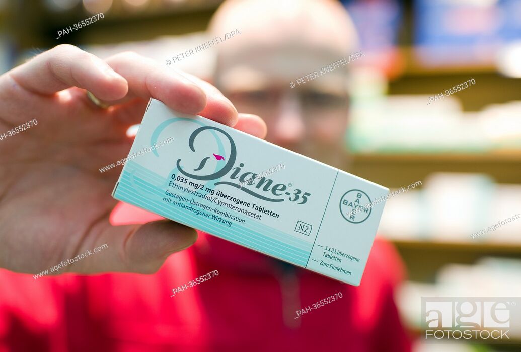 Stock Photo: The contraceptive Diane 35 is pictured at a pharmacy in Munich, Germany, 30 Jauary 2013. An acne medicine by Bayer often prescribed as a contraceptive will be.