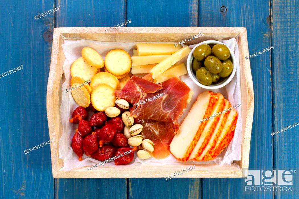 Stock Photo: cheese platter.